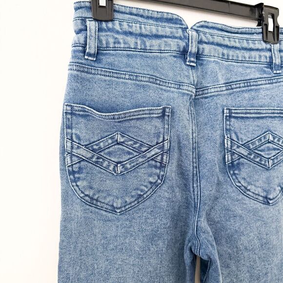 Faherty Rikki Jeans Women 25 Distressed High Rise Straight Leg Organic Cotton - Picture 10 of 12